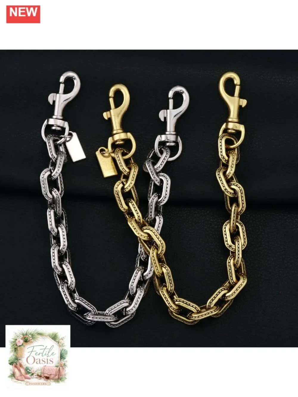 Vintage Handbag Extension Chain Keychain - Double Lobster Clasp Shoulder Strap